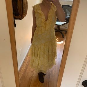Yellow Anthropologie dress
